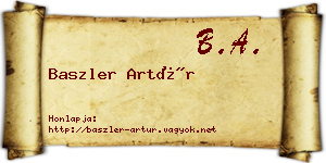 Baszler Artúr névjegykártya